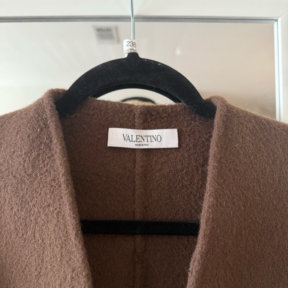 Valentino Wrap Style Coat Size 8 Color Brown - Picture 3 of 6